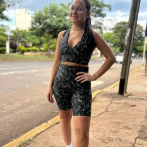 Calza Biker negro/verde