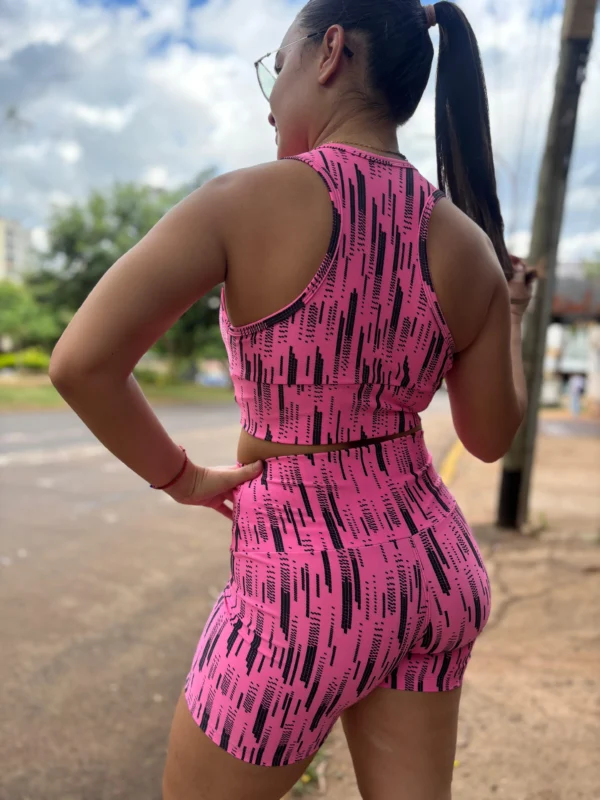 Calza corta estampado rosa