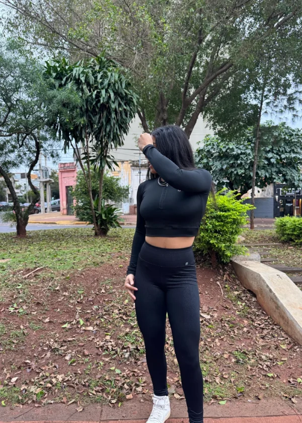Calza gofrada negra
