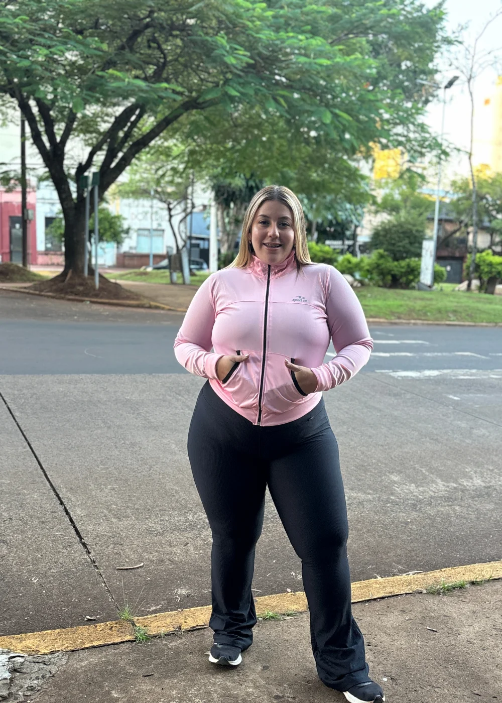 Campera rosa claro