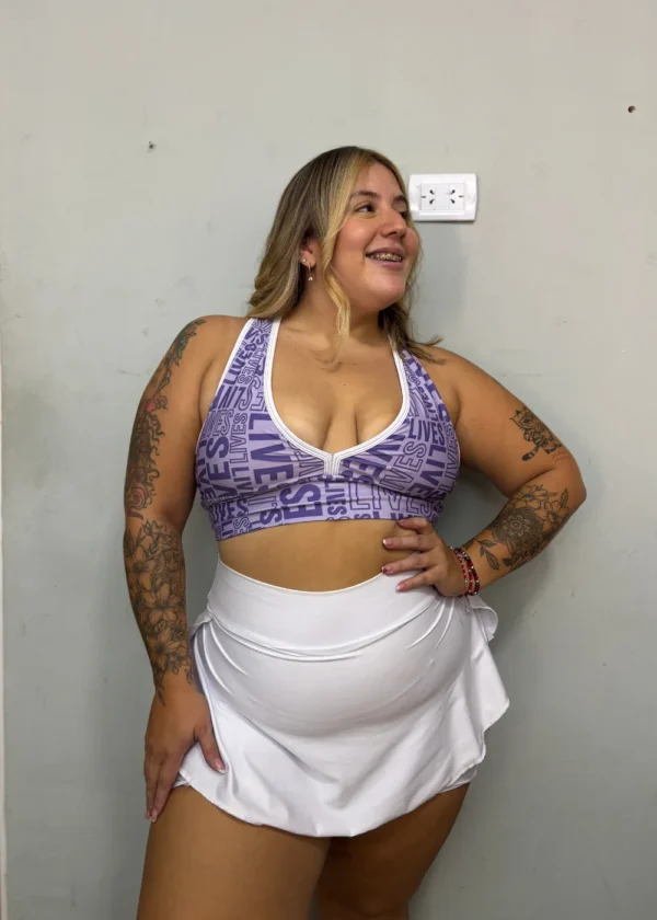 Top estampa violeta claro